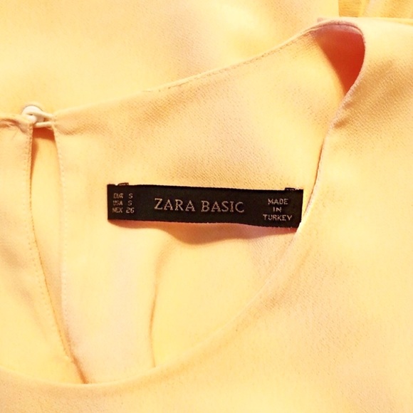 Zara Peach Orange Tiered Sleeveless Blouse Top - Picture 4 of 5